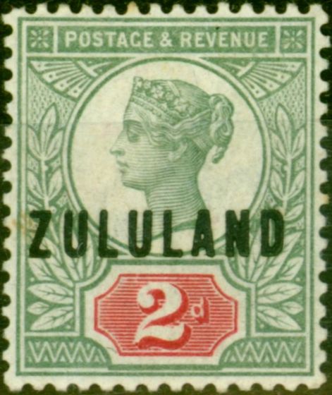 Collectible Postage Stamp from Zululand 1888 2d Grey-Green & Carmine SG3 Fine Mtd Mint