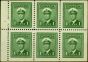 Rare Postage Stamp Canada 1942 1c Green SG375b Booklet Pane of 6 Very Fine MNH