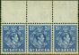 Rare Postage Stamp from St. Lucia 1938 2 1/2d Ultramarine SG132 P.14.25 x 14 Very Fine MNH Strip of 3