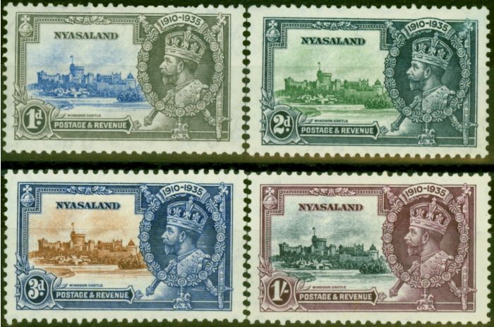 Rare Postage Stamp from Nyasaland 1935 Jubilee Set of 4 SG123-126 Fine Mtd Mint