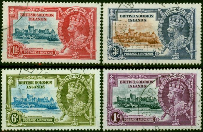 British Solomon Islands 1935 Jubilee Set of 4 SG53-56 V.F.U  King George V (1910-1936) Collectible Stamps