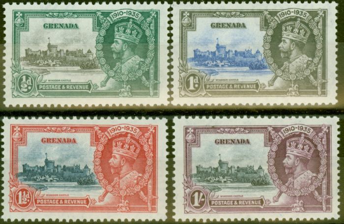 Old Postage Stamp from Grenada 1935 Jubilee set of 4 SG145-148 V.F Very Lightly Mtd MInt