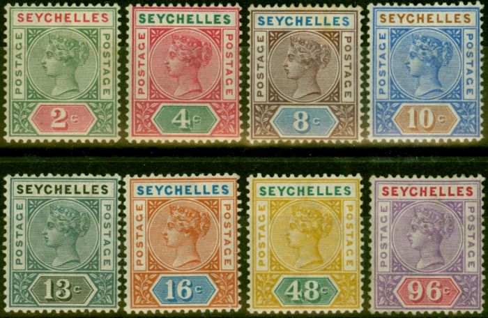 Valuable Postage Stamp from Seychelles 1890 Set of 8 SG1-8 Fine Very Lightly Mtd Mint