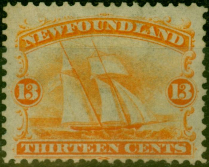 Collectible Postage Stamp from Newfoundland 1865 13c Orange-Yellow SG29 Fine Unused
