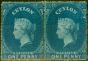 Rare Postage Stamp from Ceylon 1861 1d Dull Blue SG28 Fine MM Pair