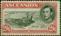 Old Postage Stamp Ascension 1944 2s6d Black & Deep Carmine SG45 P.13 Fine LMM