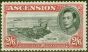 Old Postage Stamp from Ascension 1944 2s6d Black & Dp Carmine SG45c P. 13 Fine MNH