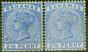 Old Postage Stamp from Bahamas 1884 2 1/2d Blue & 2 1/2d Ultramarine SG51 & 52 Fine Mtd Mint