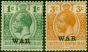 Old Postage Stamp from British Honduras 1917 War Set of 2 SG116-118 Fine Lightly Mtd Mint