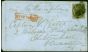 Valuable Postage Stamp from India 1861 4a Black SG45 on Cover to Capt Carter Cheltenham