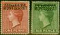 Old Postage Stamp from Montserrat 1876 Set of 2 SG1-2 Good Mtd Mint
