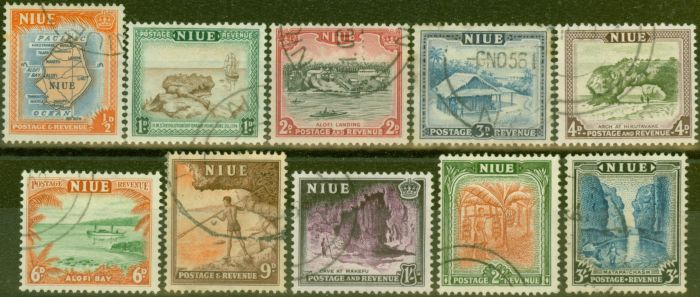 Rare Postage Stamp from Niue 1950 set of 10 SG113-122 Fine Used