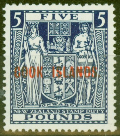Valuable Postage Stamp from Cook Islands 1931 £5 Indigo-Blue SG98b V.F MNH