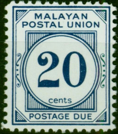 Malaya 1963 20c Blue SGD21ab Chalk P.12.5 Fine MNH . Queen Elizabeth II (1952-2022) Mint Stamps