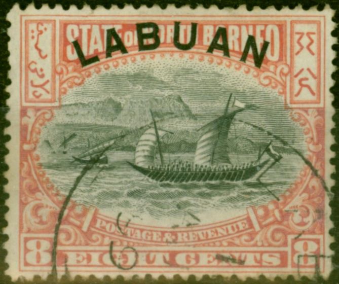 Collectible Postage Stamp Labuan 1897 8c Rose-Red SG94a Good Used