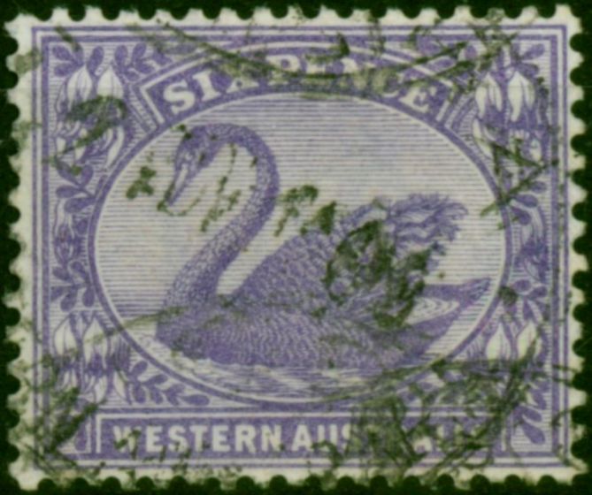 Western Australia 1906 6d Bright Violet SG115 Fine Used . King Edward VII (1902-1910) Used Stamps