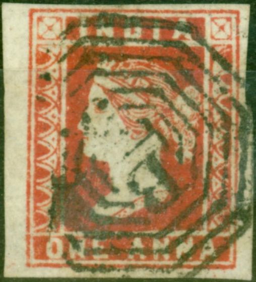 Valuable Postage Stamp from India 1854 1a Deep Red SG13 Die II Fine Used