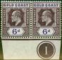 Valuable Postage Stamp from Gold Coast 1906 6d Dull Purple & Violet SG54 V.F Very Lightly Mtd Mint Pl. 1 Pair
