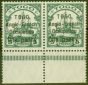 Rare Postage Stamp from Togo 1914 1d on 5pf Green SGH28 Very Fine MNH Pair