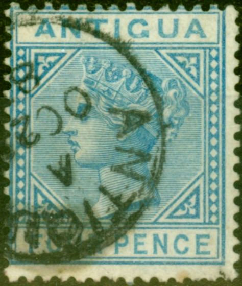 Valuable Postage Stamp from Antigua 1882 4d Blue SG23 Good Used