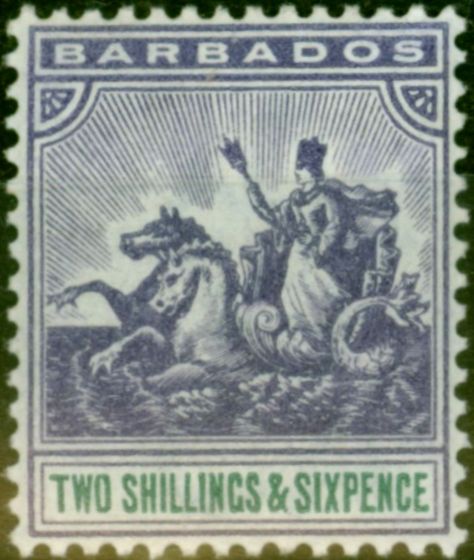 Valuable Postage Stamp from Barbados 1903 2s6d Violet & Green SG115 Fine & Fresh Lightly Mtd Mint