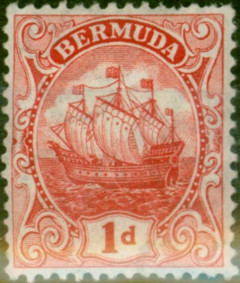 Rare Postage Stamp Bermuda 1910 1d Red SG46 Fine MM (2)