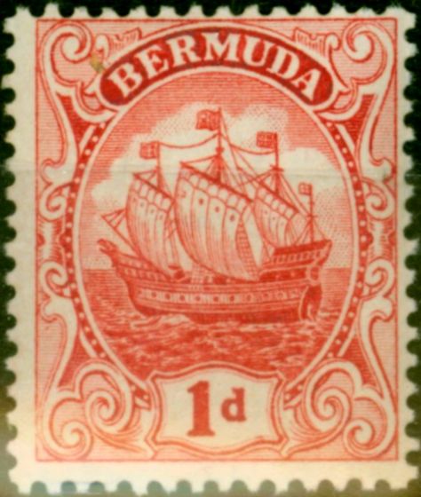 Old Postage Stamp Bermuda 1916 1d Rose-Red SG46a Fine MNH (5)