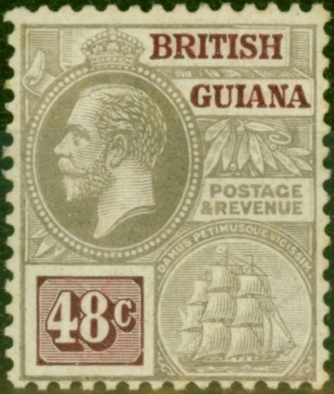 Collectible Postage Stamp British Guiana 1914 48c Grey & Purple-Brown SG266 Fine LMM