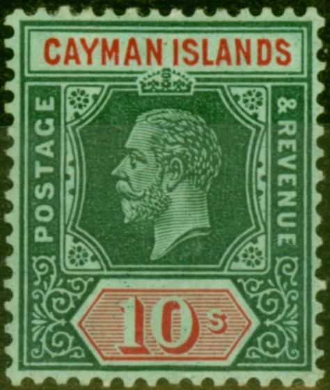 Rare Postage Stamp from Cayman Islands 1913 10s White Back SG2B Fine Mtd Mint