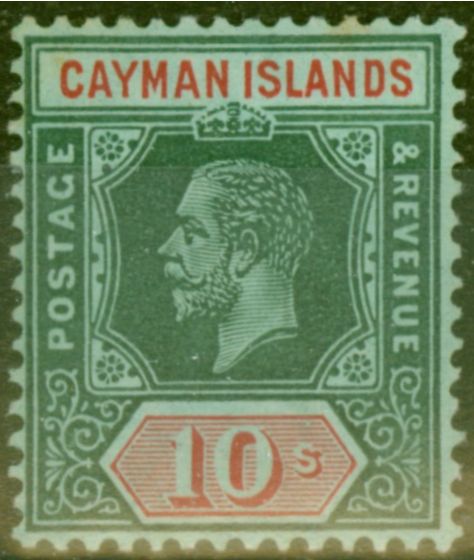 Rare Postage Stamp from Cayman Islands 1913 10s White Back SG52b Fine Mtd Mint