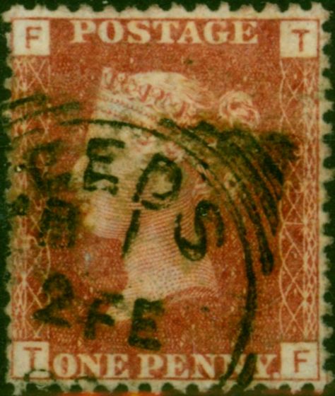 Valuable Postage Stamp GB 1864 1d Rose-Red SG43-44 Pl.221 T-F Fine Used