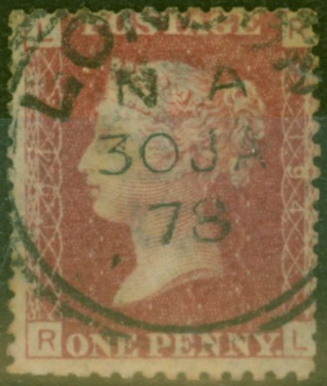 Old Postage Stamp from GB 1864 1d Rose-Red SG43 PL 194 Fine Used ``LONDON JA 30 78`` CDS