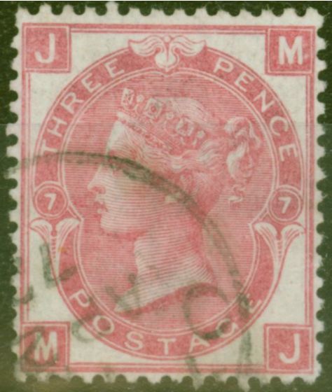 Old Postage Stamp from GB 1871 3d Rose SG103 Pl 7 V.F.U CDS