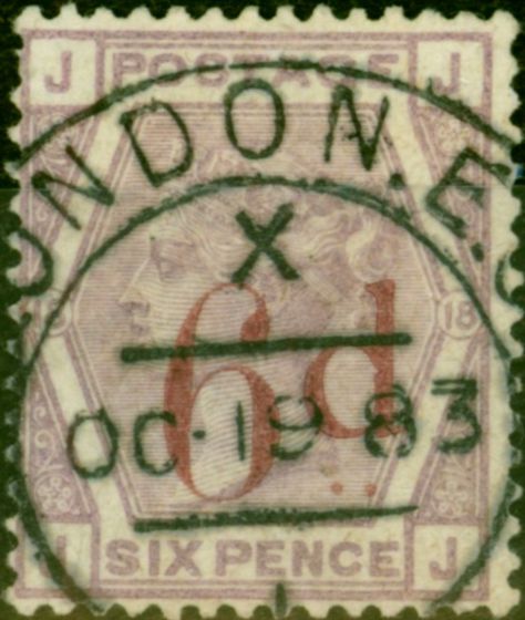 Rare Postage Stamp from GB 1883 6d + 6d Lilac SG162 V.F.U 'London' CDS