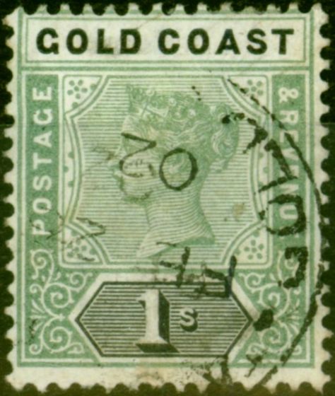 Collectible Postage Stamp from Gold Coast 1899 1s Green & Black SG31 Good Used