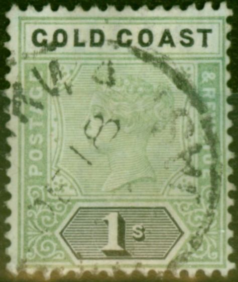 Collectible Postage Stamp Gold Coast 1899 1s Green & Black SG31 Good Used