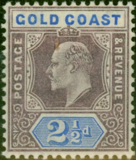 Valuable Postage Stamp Gold Coast 1906 2 1/2d Dull Purple & Ultramarine SG52 Fine LMM