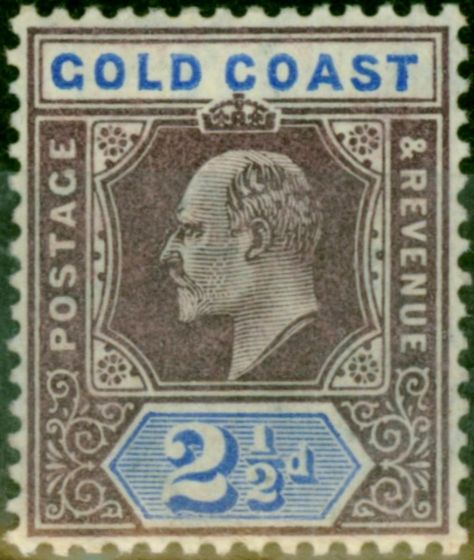 Valuable Postage Stamp Gold Coast 1906 2 1/2d Dull Purple & Ultramarine SG52 V.F LMM