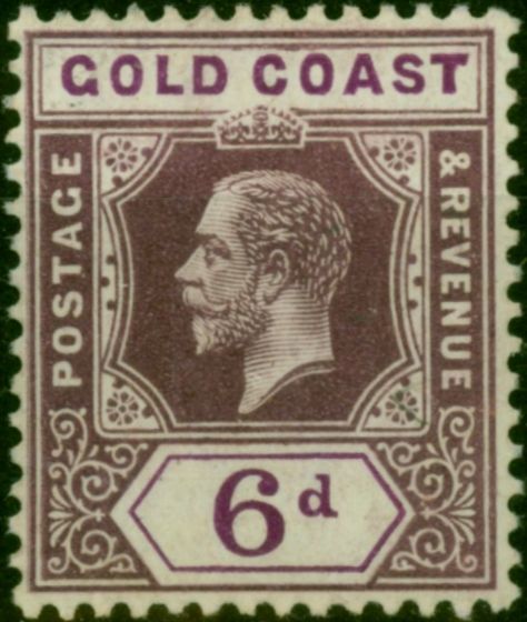 Gold Coast 1913 6d Dull & Bright Purple SG78 Fine & Fresh MM . King George V (1910-1936) Mint Stamps