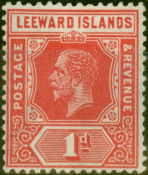 Valuable Postage Stamp Leeward Islands 1931 1d Bright Scarlet SG83 Fine LMM