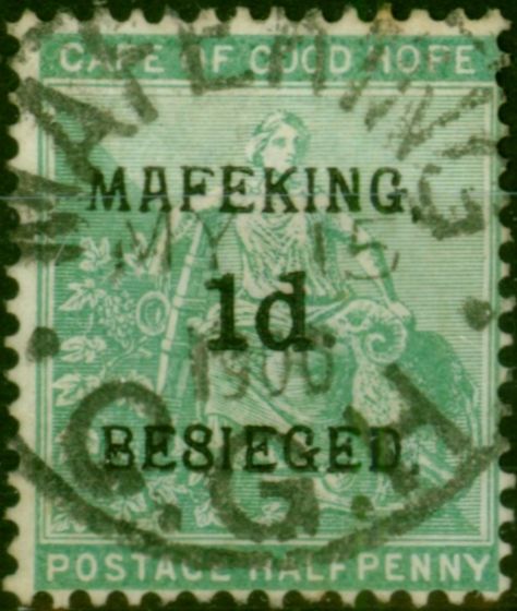 Mafeking 1900 1d on 1/2d Green SG1 V.F.U