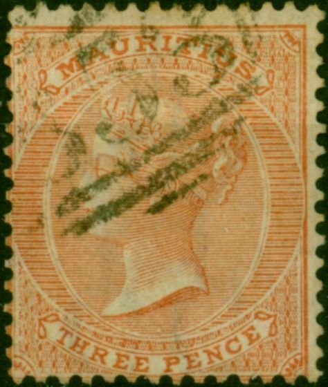 Mauritius 1863 3d Dull Red SG61a Fine Used (3). Queen Victoria (1840-1901) Used Stamps