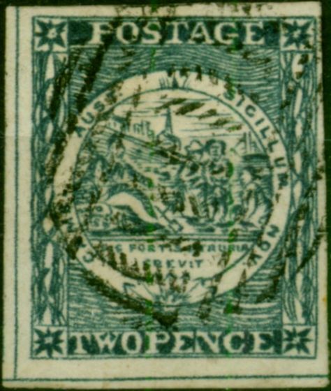 Collectible Postage Stamp N.S.W 1850 2d Indigo SG21 V.F.U Example with 4 Clear Margins