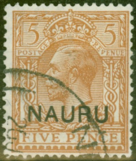 Old Postage Stamp from Nauru 1916 5d Yellow Brown SG9 Fine Used
