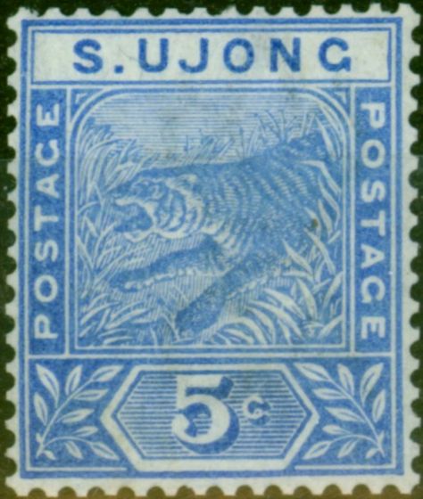 Old Postage Stamp Negri Sembilan 1893 5c Blue SG52 Fine LMM
