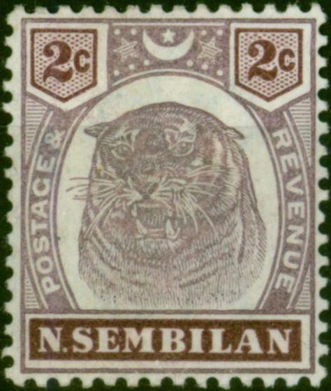 Negri Sembilan 1898 2c Dull Purple & Brown SG6 Good MM . Queen Victoria (1840-1901) Mint Stamps