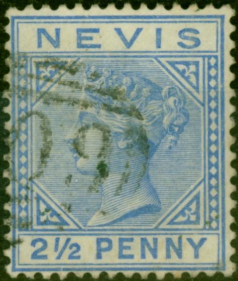 Collectible Postage Stamp Nevis 1883 2 1/2d Ultramarine SG29 Fine Used