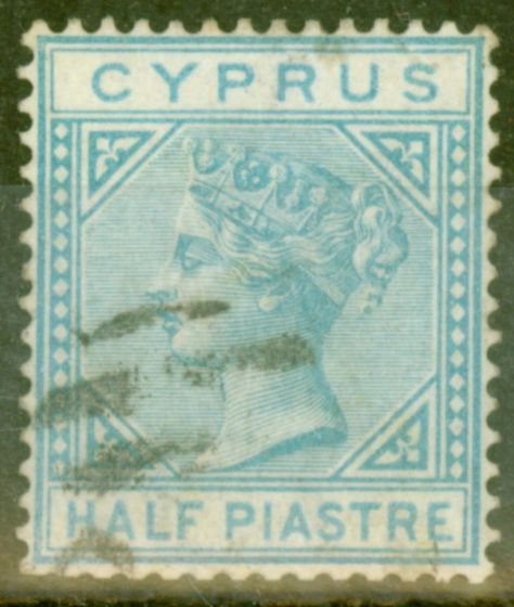 Collectible Postage Stamp from Cyprus 1881 1/2pi Emerald Green SG11 Fine Used