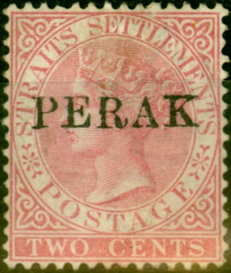 Valuable Postage Stamp from Perak 1884 2c Pale Rose SG17 Type 14 Fine Mtd Mint