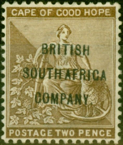 Rare Postage Stamp from Rhodesia 1896 2d Deep Bistre SG60 Fine & Fresh Mtd Mint